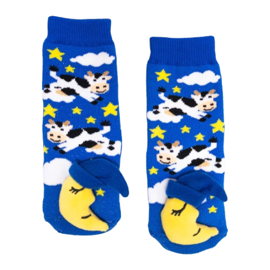 Cow Jumping Over The Moon Baby Socks