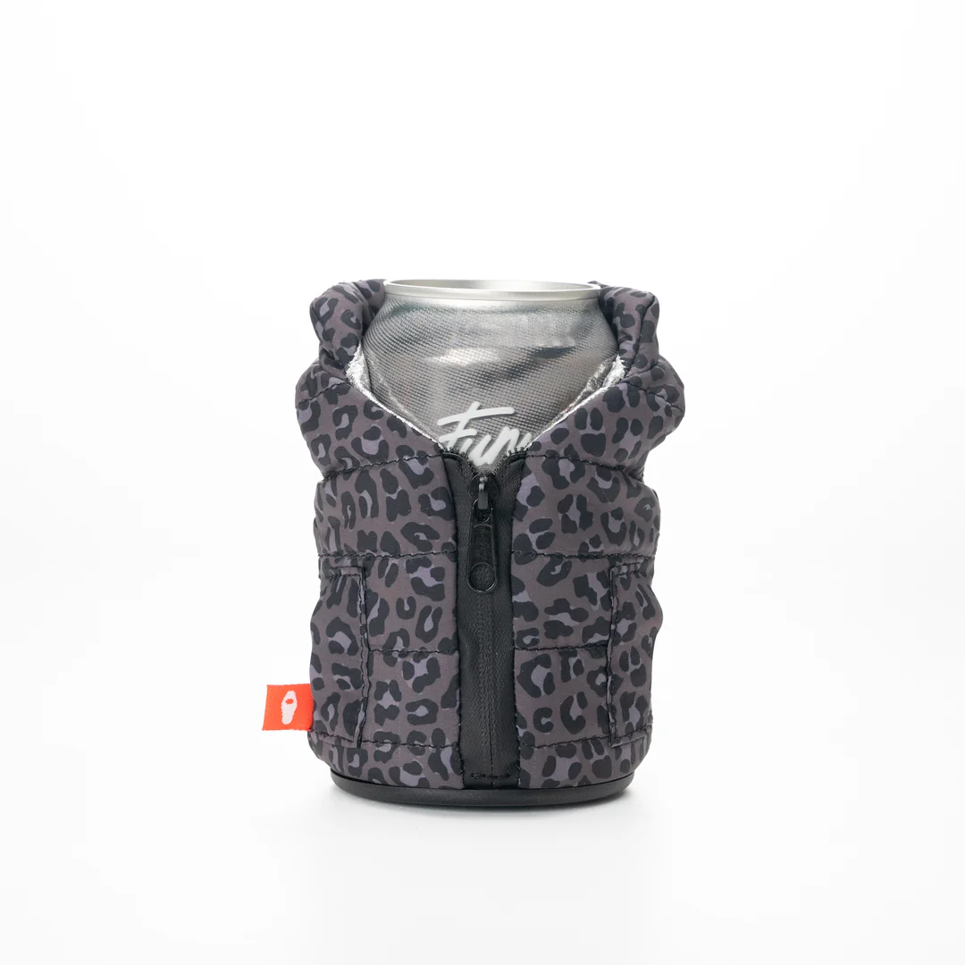 The Puffy Vest - Black Leopard