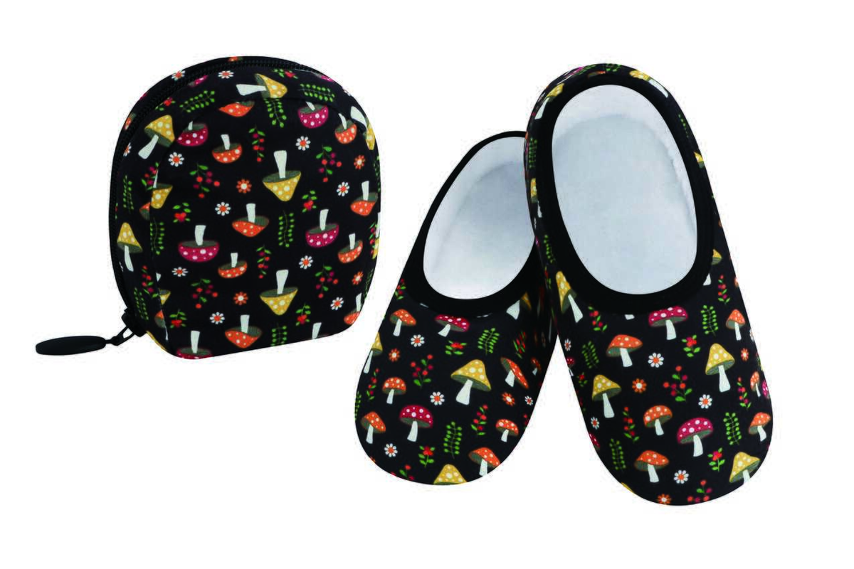 Ladies Snoozies Slippers - Mushrooms