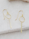 Gold Circle Paddle Earrings