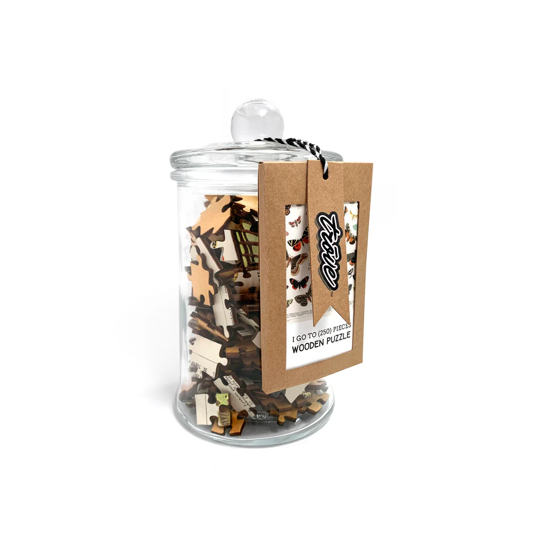 Butterfly Wood Puzzle in Glass Jar