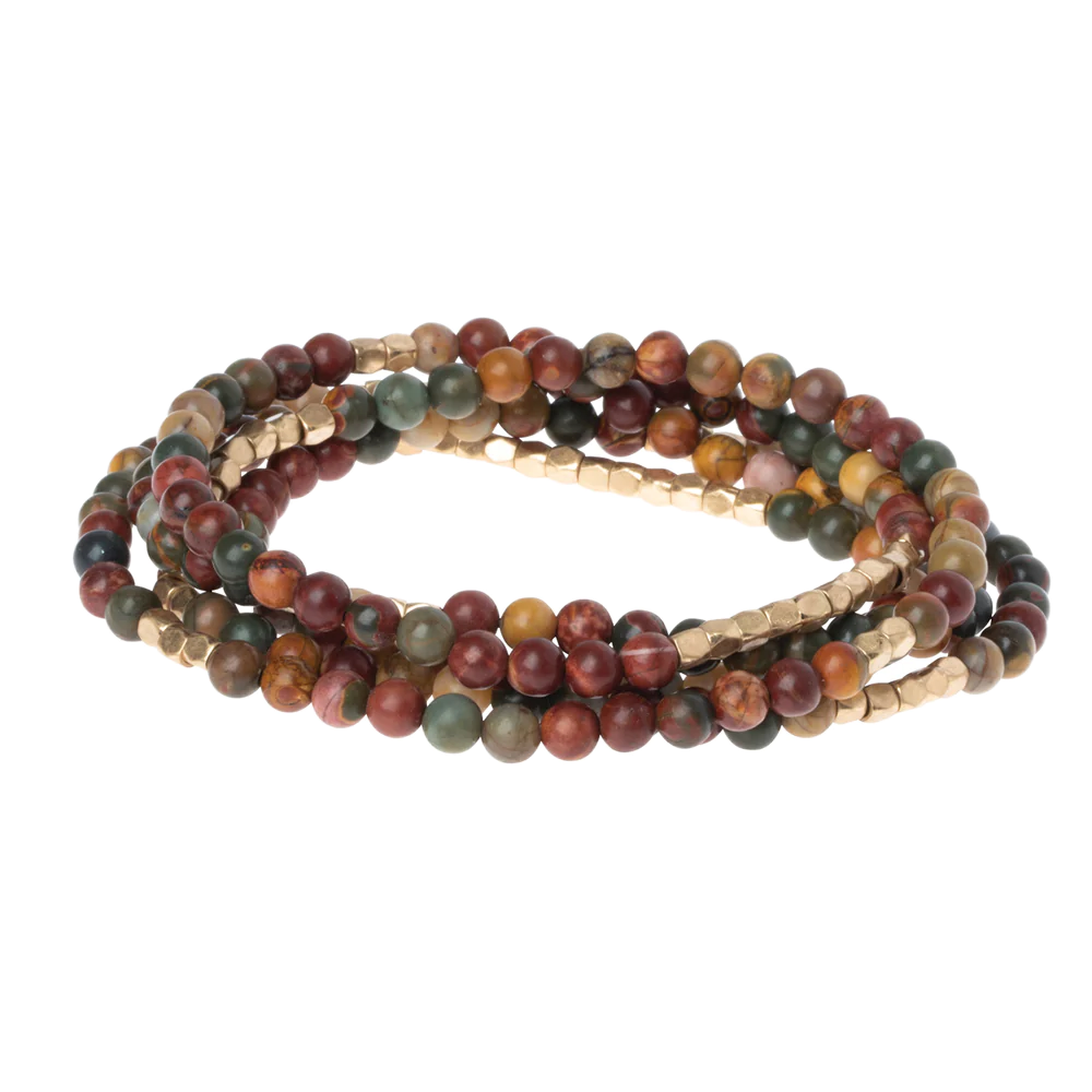 Stone Wrap Bracelet/Necklace - Majestic Jasper