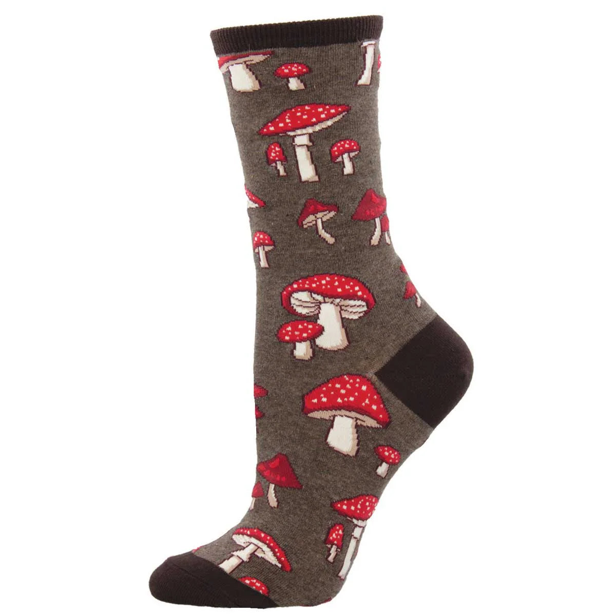 Pretty Fly For A Fungi Socks - Brown Heather